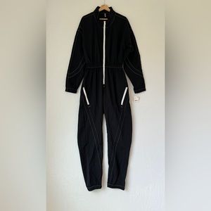 Free People Black Jumpsuit with White Accents